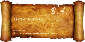 Birta Arnold névjegykártya