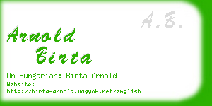 arnold birta business card